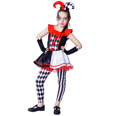 Girl's Plaid Clown
