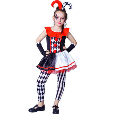 Girl's Plaid Clown